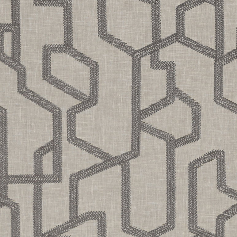 Clarke &amp; Clarke Labyrinth Charcoal Fabric