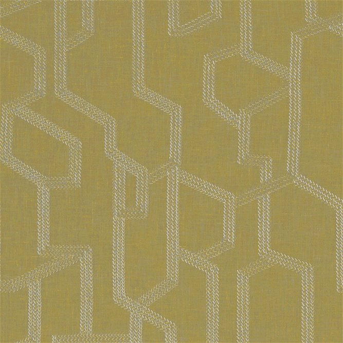 Clarke &amp; Clarke Labyrinth Citron Fabric