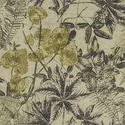 Clarke & Clarke Madagascar Charcoal/Charteuse Fabric
