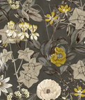 Clarke & Clarke Passiflora Charcoal Fabric