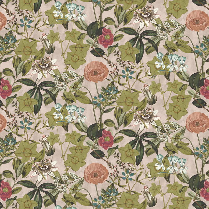 Clarke &amp; Clarke Passiflora Blush Velvet Fabric