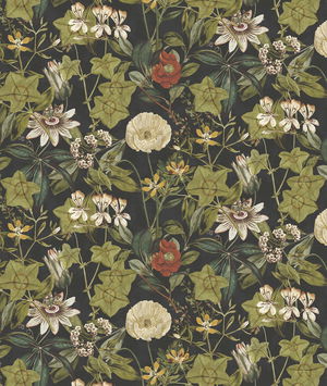 Clarke & Clarke Passiflora Noir Velvet Fabric