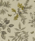 Clarke & Clarke Hortus Charcoal/Ochre Fabric