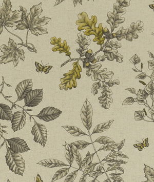 Clarke & Clarke Hortus Charcoal/Ochre Fabric