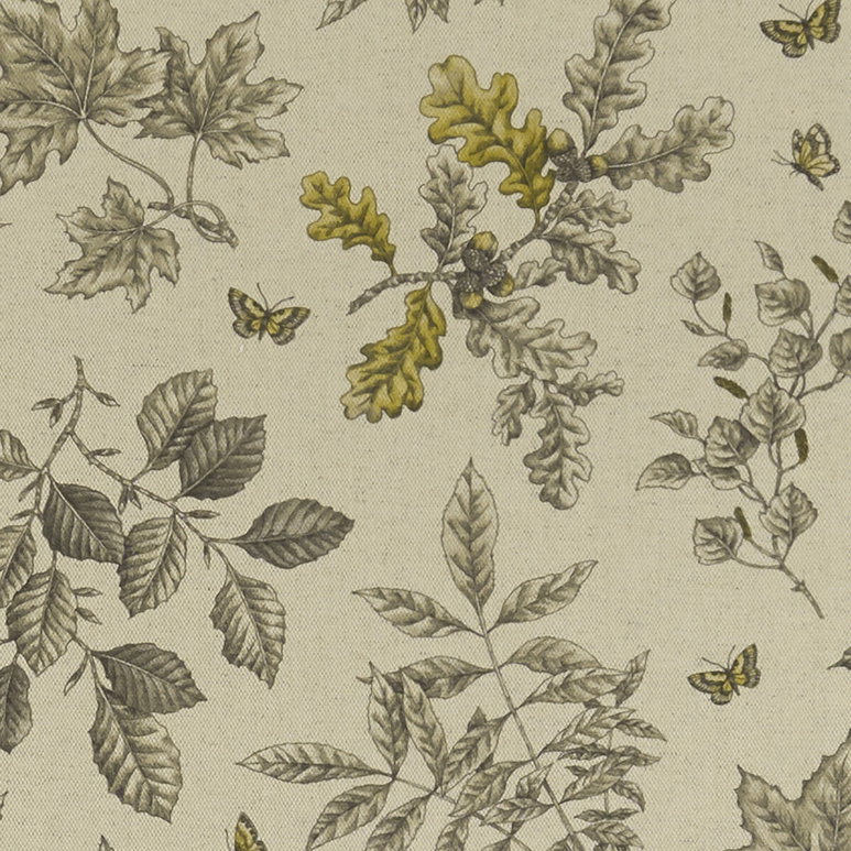 Clarke &amp; Clarke Hortus Charcoal/Ochre Fabric