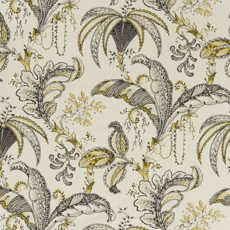 Clarke &amp; Clarke Ophelia Charcoal/Ochre Fabric