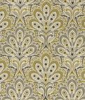 Clarke & Clarke Persia Charcoal/Ochre Fabric