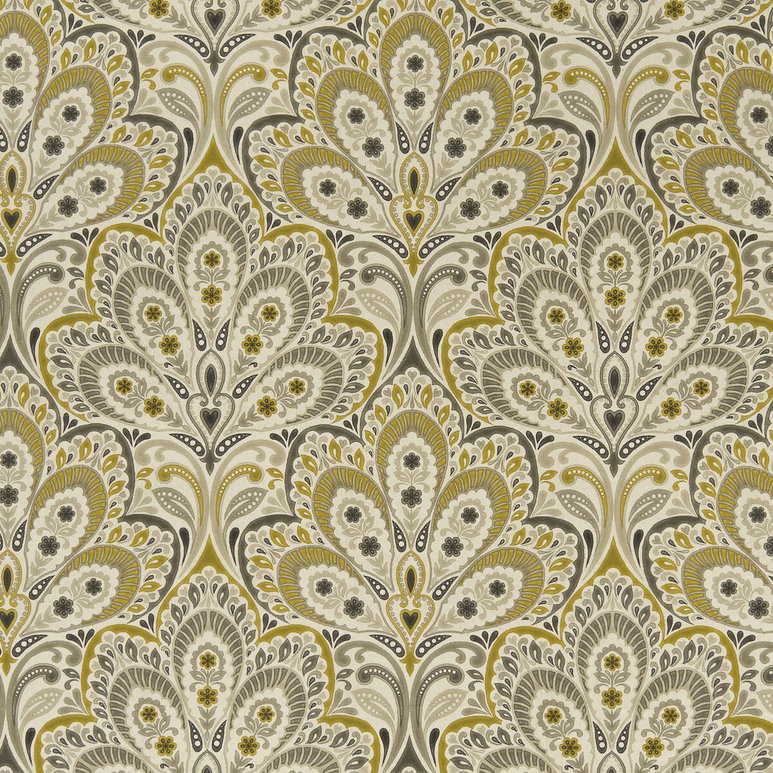 Clarke &amp; Clarke Persia Charcoal/Ochre Fabric