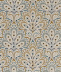 Clarke & Clarke Persia Teal/Spice Fabric
