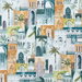Clarke & Clarke Marrakech Teal/Spice Fabric