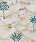Clarke & Clarke Sahara Teal/Spice Fabric