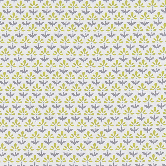 Clarke &amp; Clarke Fleur Chartreuse/Charcoal Fabric