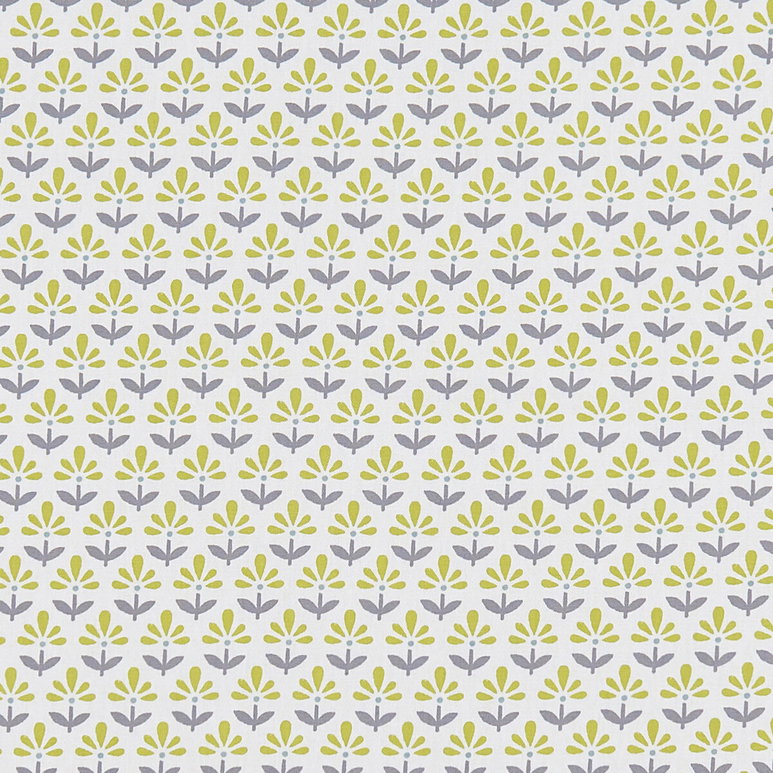 Clarke &amp; Clarke Fleur Chartreuse/Charcoal Fabric