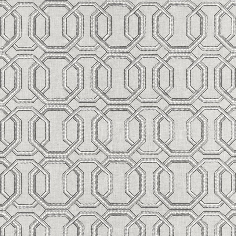 Clarke &amp; Clarke Repeat Silver Fabric
