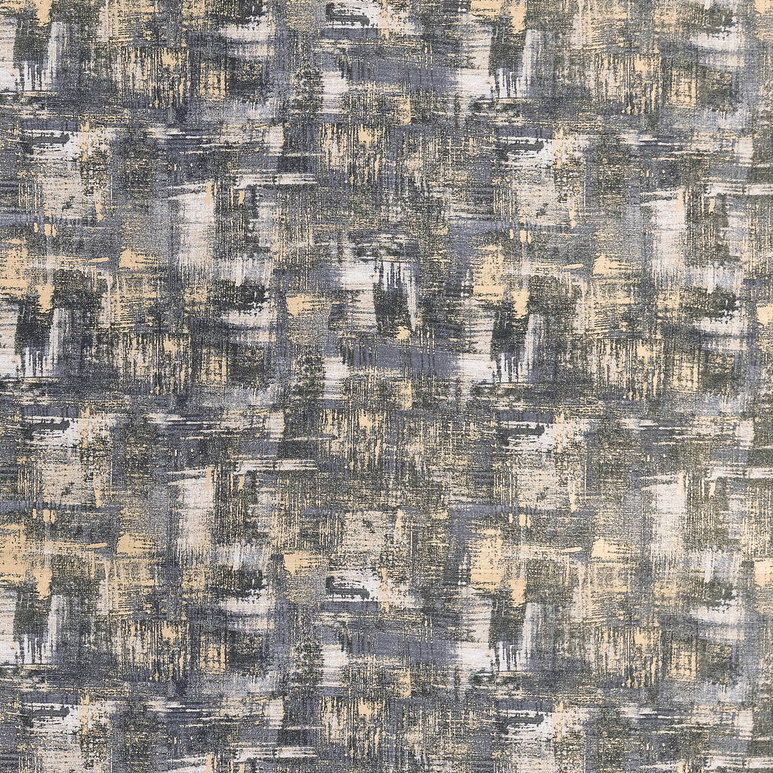 Clarke &amp; Clarke Tessellati Charcoal/Gold Fabric
