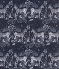 Clarke & Clarke Lostworld Navy Fabric