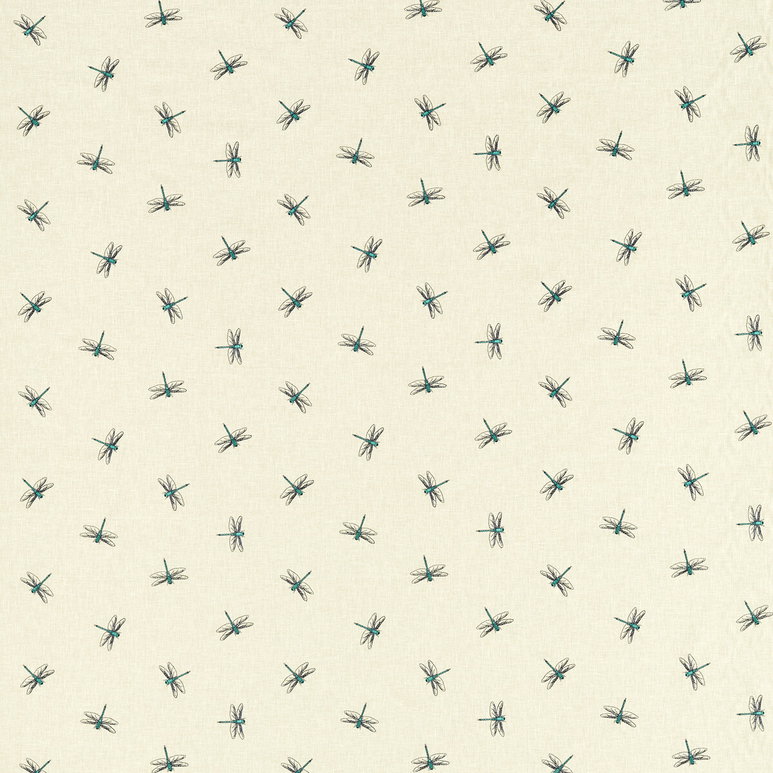Clarke &amp; Clarke Damsel Teal Fabric