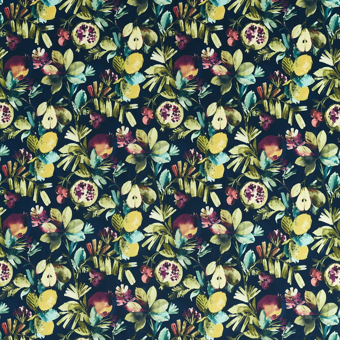 Clarke &amp; Clarke Fruta Midnight Velvet Fabric