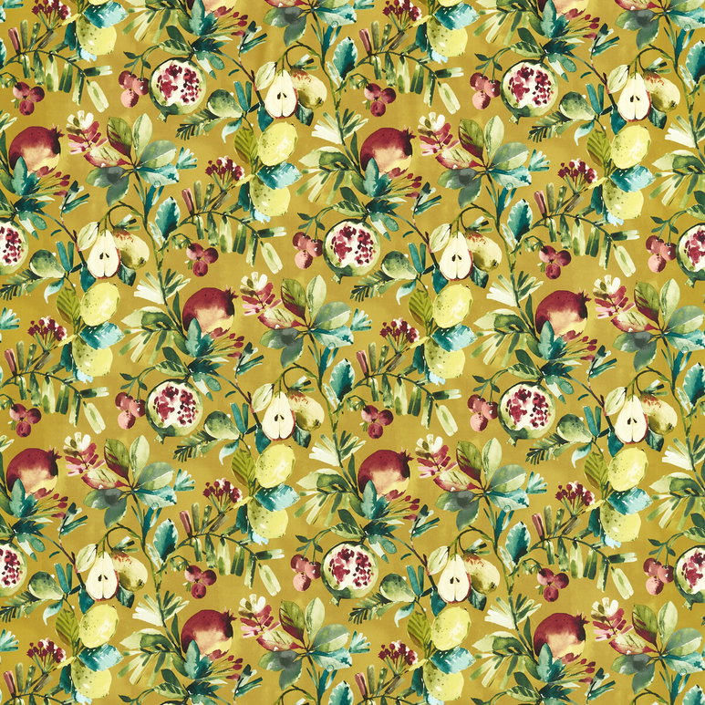 Clarke &amp; Clarke Fruta Ochre Velvet Fabric
