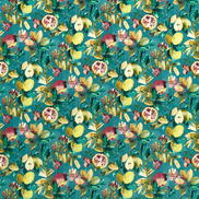 Clarke & Clarke Fruta Teal Velvet Fabric