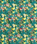 Clarke & Clarke Fruta Teal Velvet Fabric