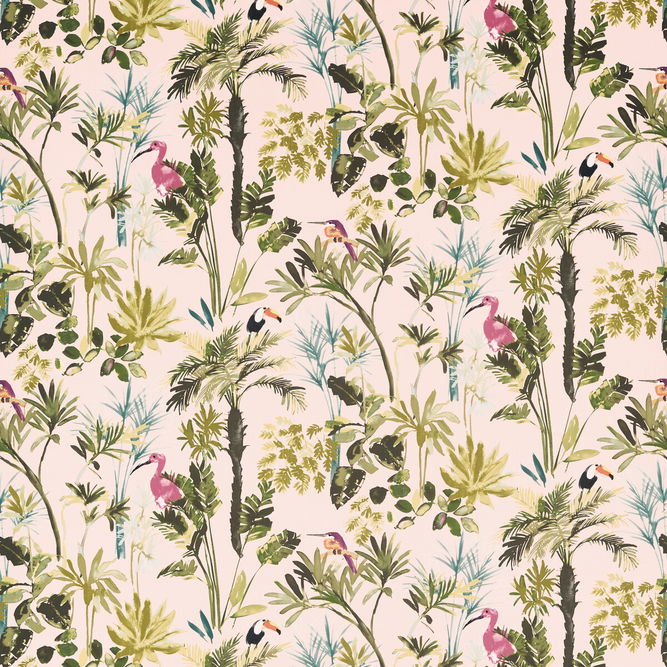 Clarke &amp; Clarke Palm Blush Velvet Fabric