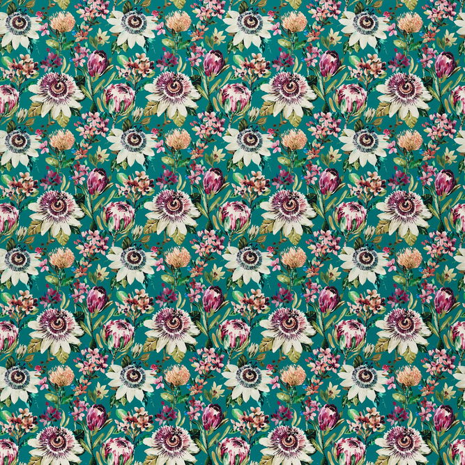 Clarke &amp; Clarke Paradise Teal Velvet Fabric