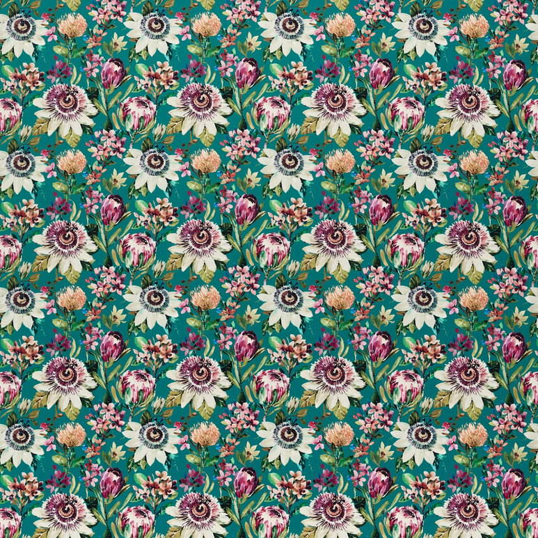 Clarke &amp; Clarke Paradise Teal Velvet Fabric