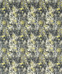 Clarke & Clarke Rosedene Charcoal/Chartreuse Fabric