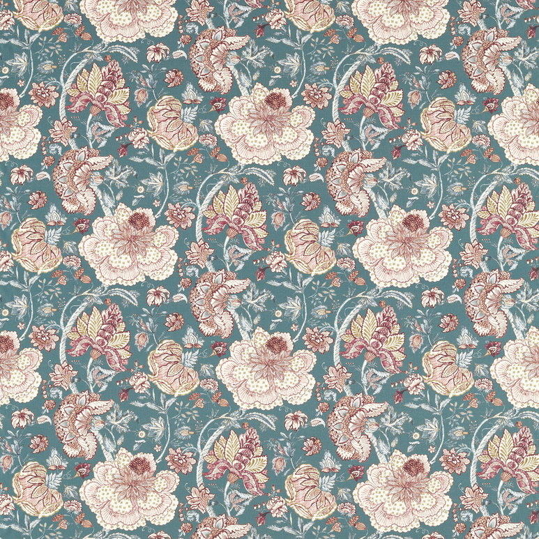 Clarke &amp; Clarke Lucienne Teal Fabric