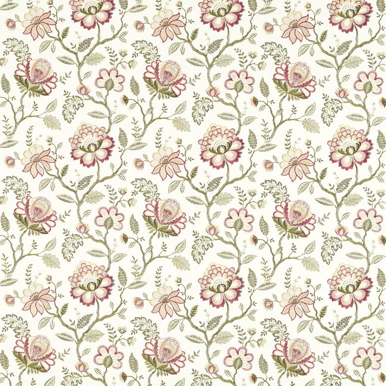 Clarke &amp; Clarke Adeline Blush/Raspberry Fabric
