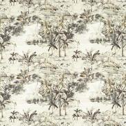 Clarke & Clarke Habitat Charcoal/Linen Fabric
