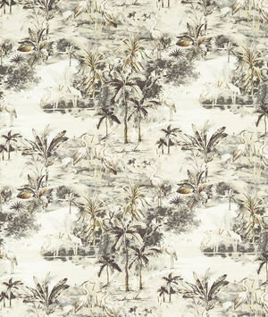 Clarke & Clarke Habitat Charcoal/Linen Fabric