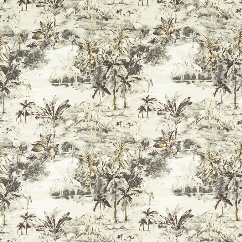 Clarke &amp; Clarke Habitat Charcoal/Linen Fabric
