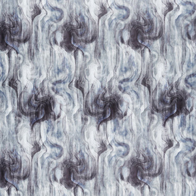 Clarke &amp; Clarke Tessuto Midnight/Silver Fabric