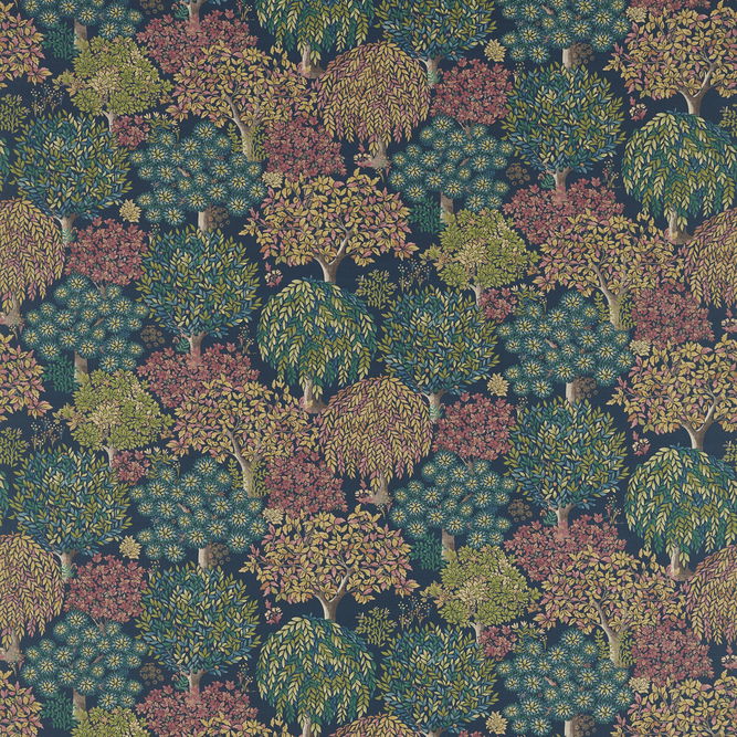 Clarke &amp; Clarke Tatton Midnight Fabric