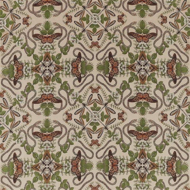 Clarke &amp; Clarke Emerald Forest Blush Jacquard Fabric