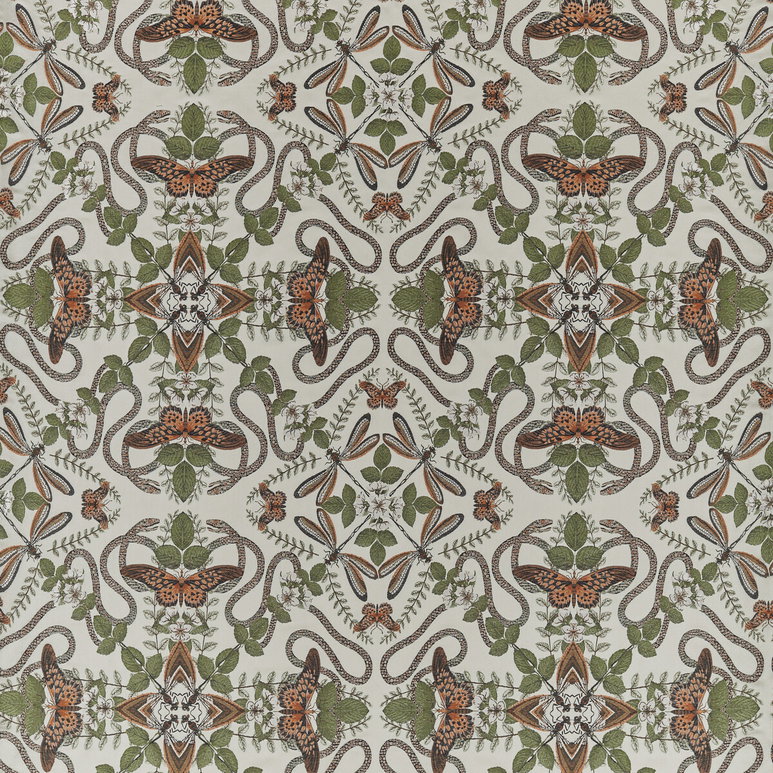 Clarke &amp; Clarke Emerald Forest Smoke Jacquard Fabric