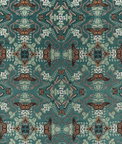 Clarke & Clarke Emerald Forest Teal Jacquard Fabric