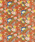 Clarke & Clarke Golden Parrot Coral Velvet Fabric
