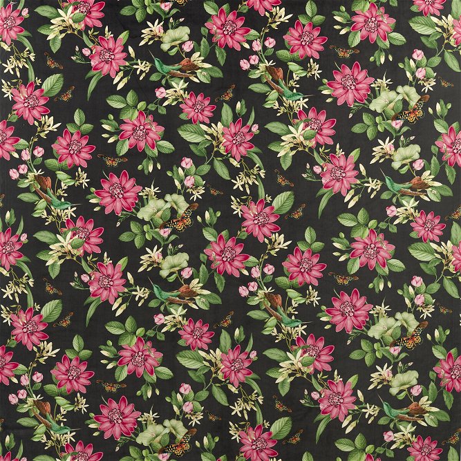 Clarke &amp; Clarke Pink Lotus Noir Velvet Fabric