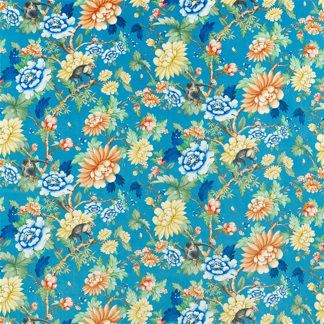 Clarke &amp; Clarke Sapphire Garden Sapphire Velvet Fabric