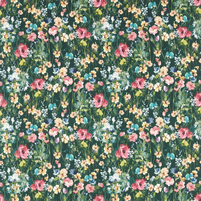 Clarke &amp; Clarke Wild Meadow Forest Fabric