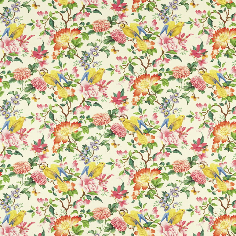 Clarke &amp; Clarke Golden Parrot Ivory Fabric