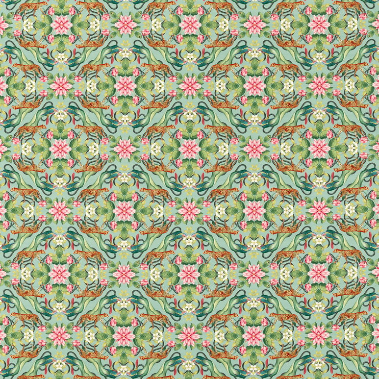 Clarke &amp; Clarke Menagerie Aqua Fabric
