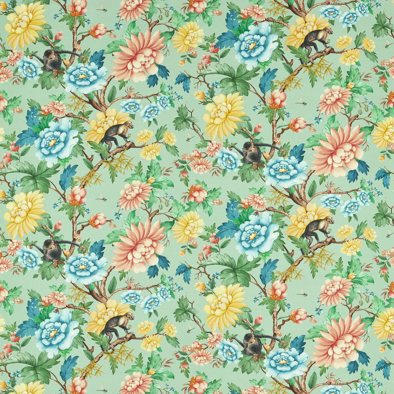 Clarke &amp; Clarke Sapphire Garden Mineral Fabric