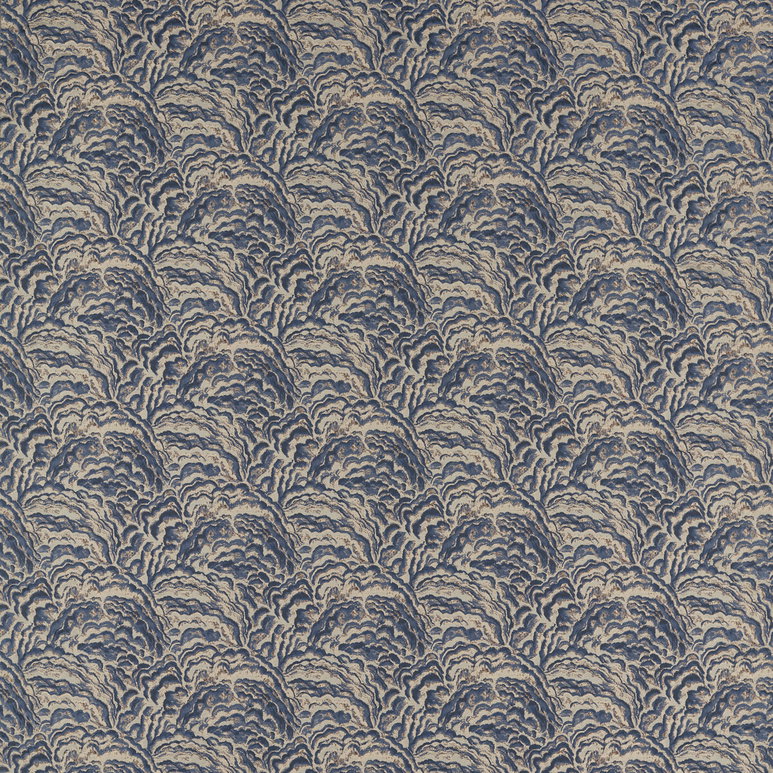 Clarke &amp; Clarke Lumino Midnight/Copper Fabric