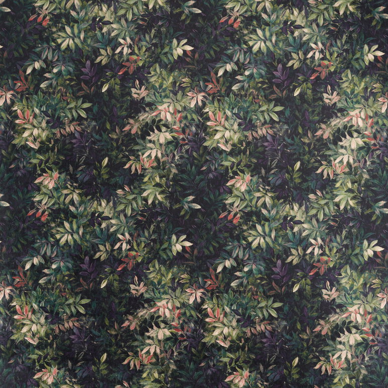 Clarke &amp; Clarke Congo Amethyst/Emerald Velvet Fabric