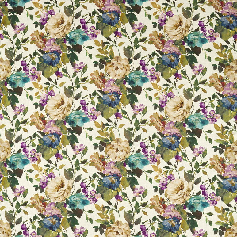 Clarke &amp; Clarke Bloom Amethyst Fabric