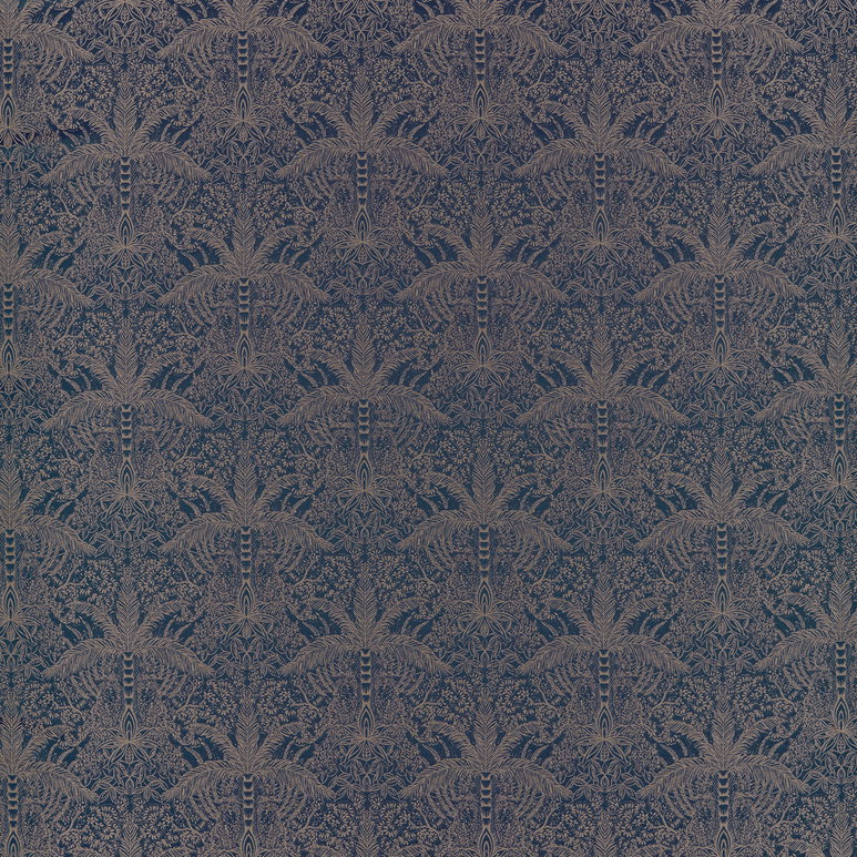 Clarke &amp; Clarke Leopardo Midnight/Copper Jacquard Fabric